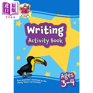 进口原版 *英国原版CGP教辅 3-4岁新版写作活动书 学龄前练习家庭学习 New Writing Activity Book for Ages 3-4 pr   CGP