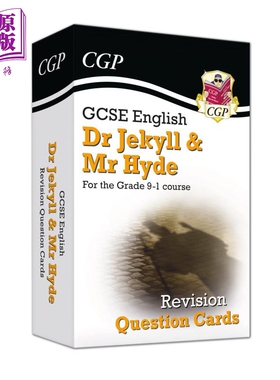 进口原版 *英国CGP教辅化身博士GCSE英语修订问题卡New Grade 9-1 English Dr Jekyll and Mr Hyde Revision Questi   CGP