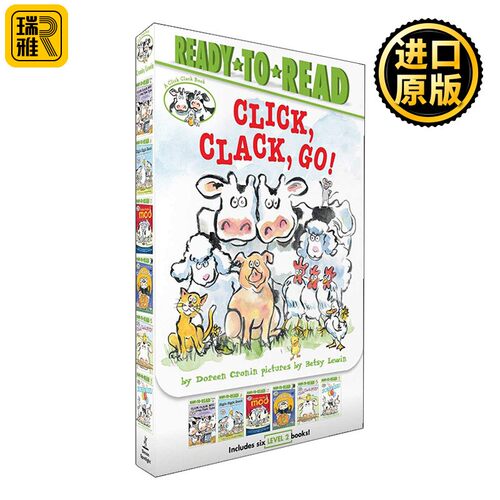 进口原版 英文原版 Click Clack Go 嘻哈农场6本套装合集  咔嗒咔嗒哞 奶牛会打字 英文版 进口英语原版书籍   Simon