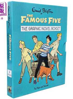 进口原版 *著名五人组图画小说 Famous Five Graphic Novels 4 copy slipcase 英文原版 儿童冒险小说故事 进口童书   Hodder