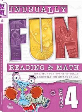 进口原版 *Carson Dellosa Unusually Fun 4th Grade Math and Reading Workbooks 趣味十足的数学和英语阅读练习册   Carson Dell