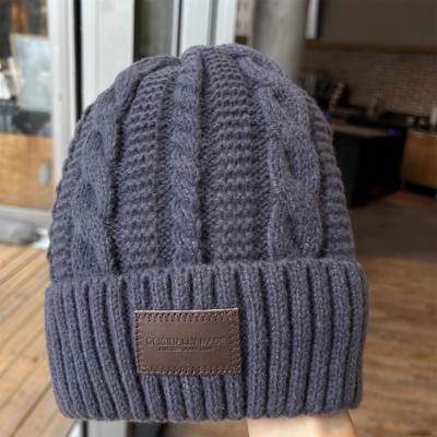 帽子男女防寒针织加绒加厚毛线帽