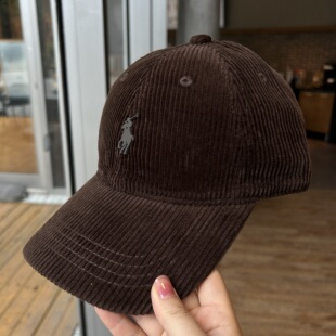 新款美式复古百搭灯芯绒棒球帽子男女户外遮阳大头围显脸小鸭舌帽