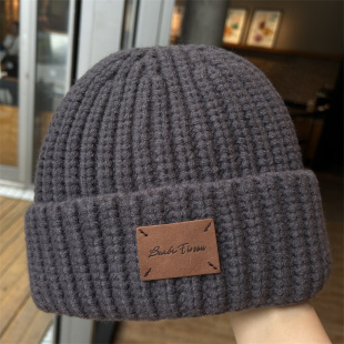2024新款 潮牌冷帽针织帽男秋冬加厚保暖护耳百搭针织防寒毛线帽女