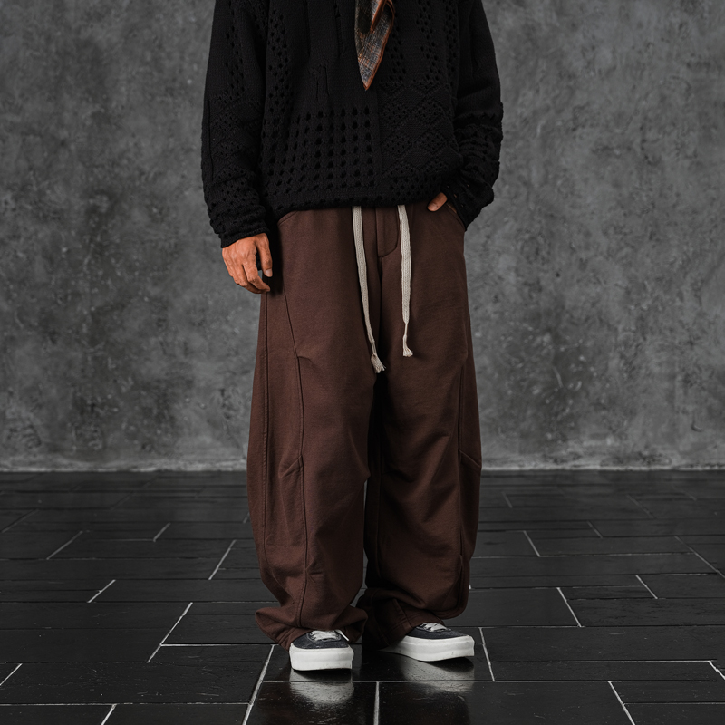 JUP日系秋季宽松直筒休闲裤男2024新款设计感卫裤阔腿运动长裤子