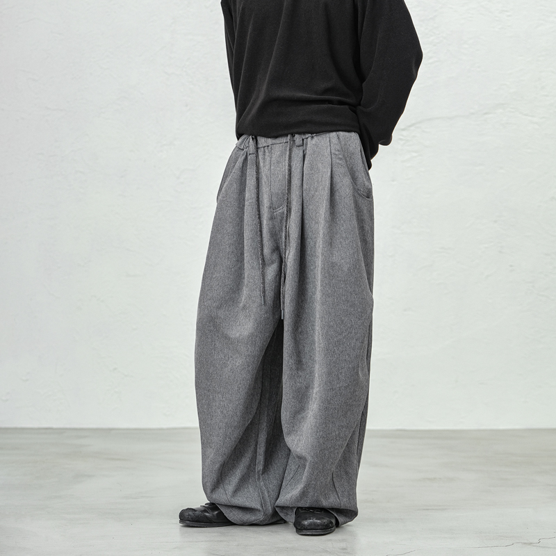 JUPSTUDIO纯色松紧腰休闲拖地裤