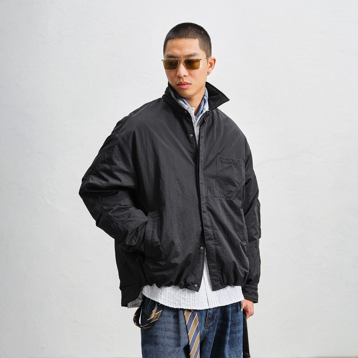 JUPSTUDIO90白鸭绒立领羽绒服男