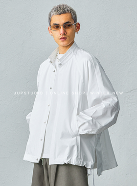 JUPSTUDIO都市松弛感翻领拉链夹克男宽松轻量化时尚外套极简风