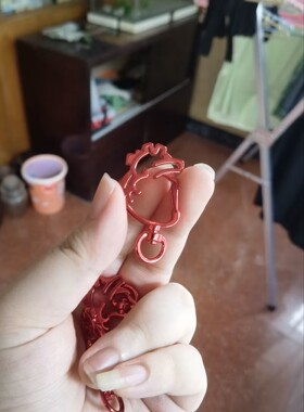 草有的是 心脏异形钥匙扣原创创意金属挂件手工DIY饰品配件电镀彩