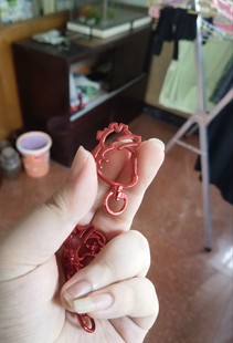 草有的是 心脏异形钥匙扣原创创意金属挂件手工DIY饰品配件电镀彩