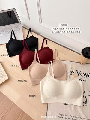 古妃果冻胶条提拉美背秋冬磨毛暖感安可拉红吊带文胸30046