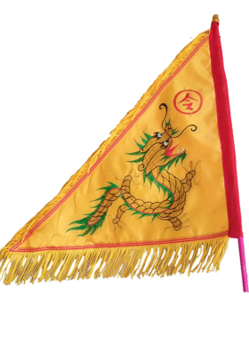 新款热卖龙旗三角旗双面刺绣令旗三角小号五营旗帜湄洲妈祖进香旗