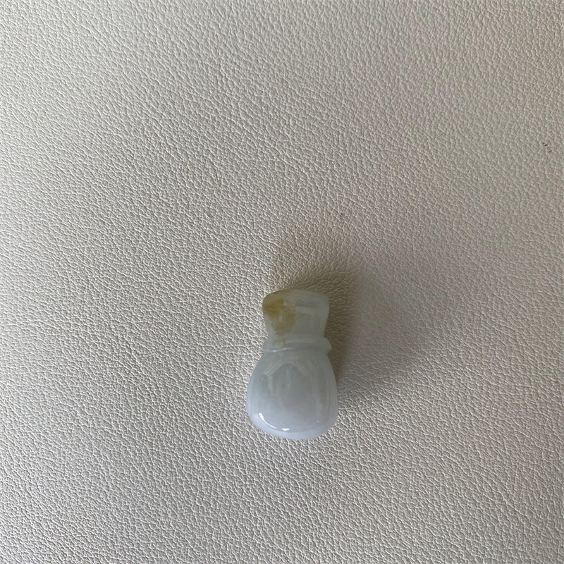 盘古珠宝缅甸A货翡翠天然玉石带黄翡白冰复古造型钱袋子挂件吊坠