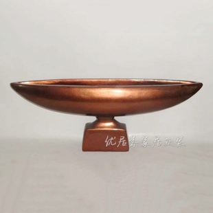 时尚现代台面插花花瓶船形花盆玻璃钢家居酒店花盆雕塑摆件122