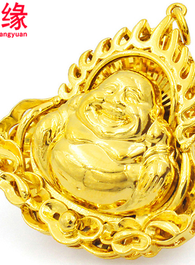 镀黄金情侣款吊坠霸气镀金大肚佛坠子男女款礼物项坠