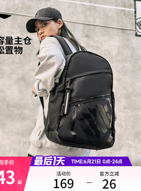 李宁双肩包男士正品户外运动旅行背包大容量学生黑色通勤书包女