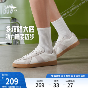 李宁云川德训鞋女鞋夏季新款经典复古T头鞋薄底低帮板鞋运动鞋子
