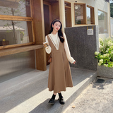 【主推现货】买家秀蕾丝拼接假两件连衣长裙2D079-8001-P120控178，女装连衣裙，浙宝129