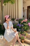 【新款现货】可拆卸小红花初恋小白裙2D079-8061P115控168，女装连衣裙，浙宝129