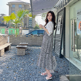 【主推现货】夏新款黑白波浪撞色拼接背带裙2D079-2387P105控158，女装连衣裙，浙宝129