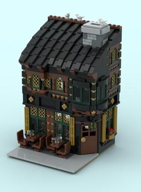 小颗粒积木电子版搭建步骤图纸酒吧MOC-150377