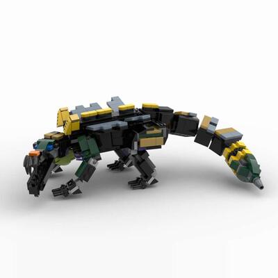 小颗粒积木电子版搭建步骤图纸地平线怪兽MOC-164068