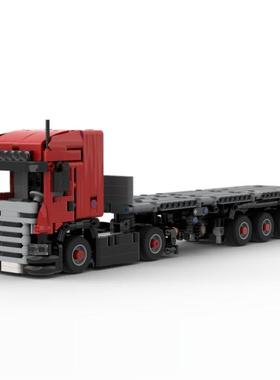 小颗粒积木电子版搭建步骤图纸拖挂货车MOC-139010