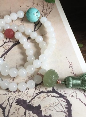 一朵时光青海野牛沟玉料『』手串