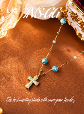 【INS · GG】原创设计小众高级感钛钢吊坠轻奢时尚绿松项链X902