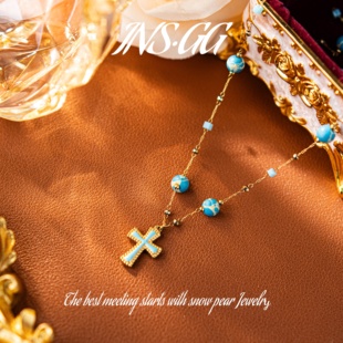 原创设计小众高级感钛钢吊坠轻奢时尚 绿松项链X902 INS