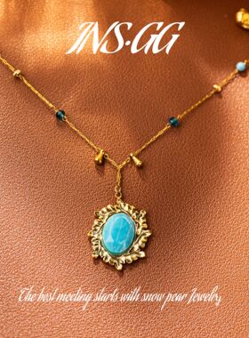 【INS · GG】松    海纹花 轻奢设计 LX3022 项链·中长