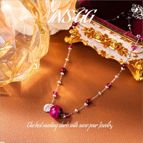 【INS · GG】珠 蔓越莓 轻奢手工 LX3051 项链·中长