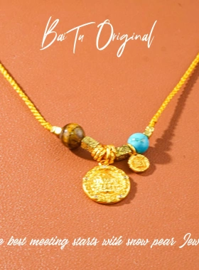 【柏荼】铜合金 轻奢手工 WX0193布艺项链·中长