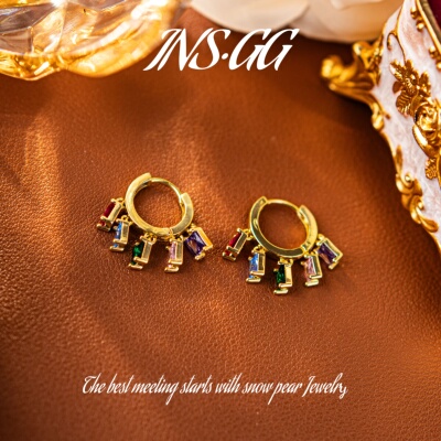 耳环钛钢ins时尚锆石女