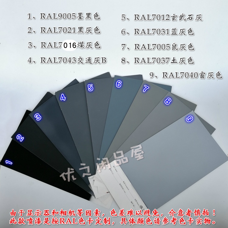 现货劳尔RAL7021/7016/7005/7032/7043/7035/7040/7037设备手喷漆