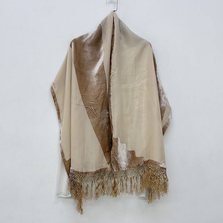 多色入 外贸单瑕疵处理真丝丝绒提花围巾桑蚕丝披肩丝巾女秋冬季2