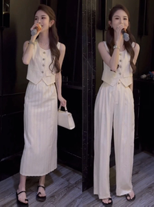 欧货气质高级感时尚套装女夏季小个子无袖马甲半身裙减龄两件套潮