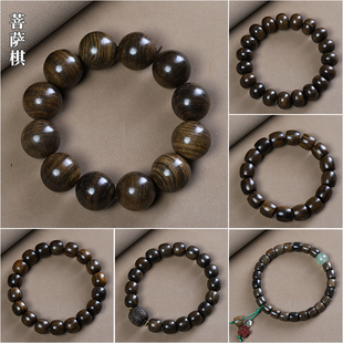 菩萨棋沉香木男士 老料单圈2.0手串佛珠文玩小孔念珠手链108颗女款