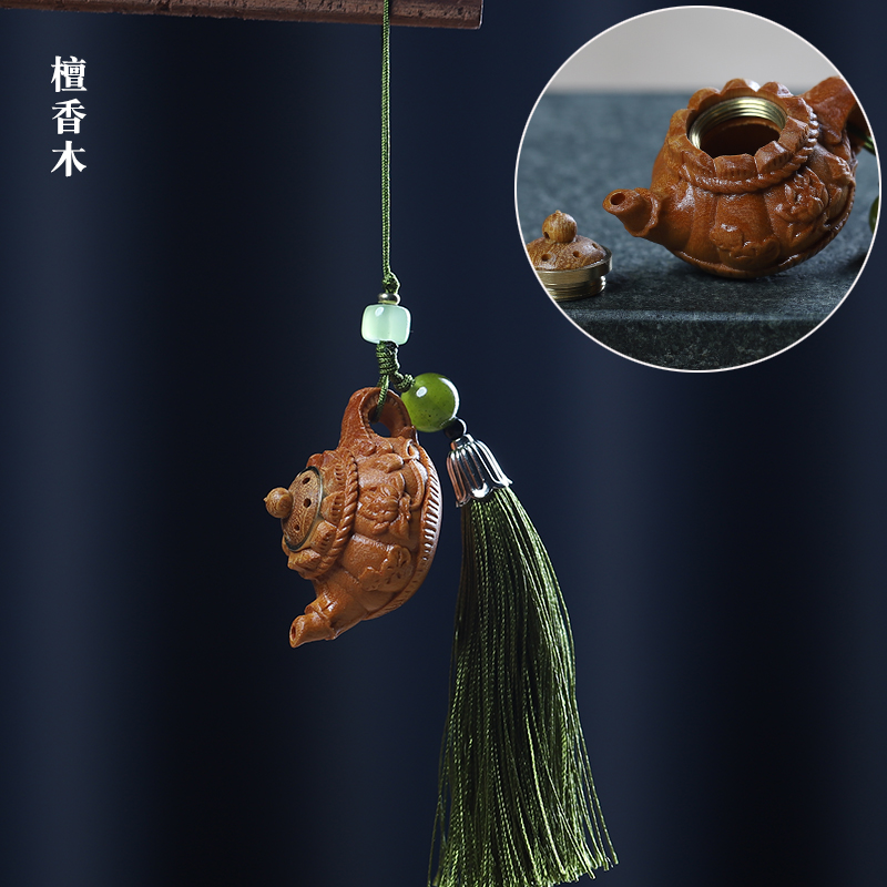 檀香木、绿檀木把把壶小茶壶