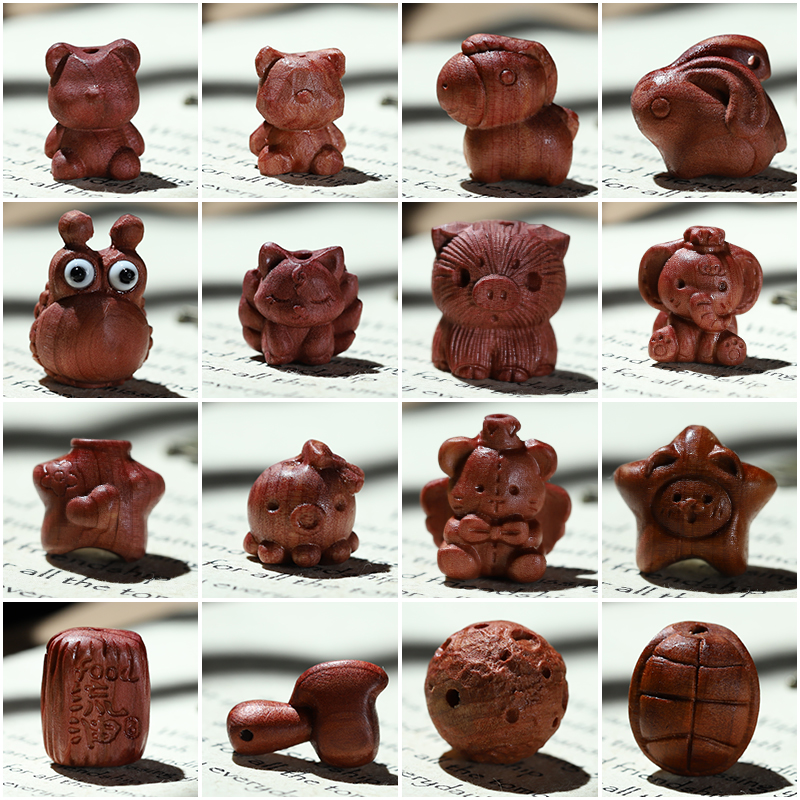 血柏木个性木雕DIY文玩手链配件