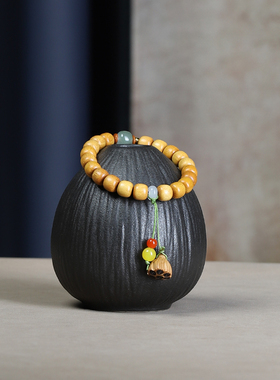 黄金檀老型珠手链佛珠