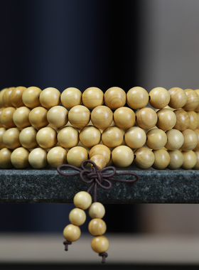 黄杨木108颗老料多圈佛珠手串