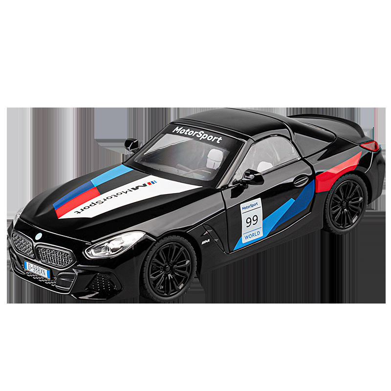 ]嘉业1:24宝玛Z4拉花跑车合金声光车模型儿童玩具车热销