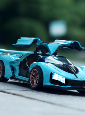 新款 [盒装]万仕可1:24S9[一键喷雾]跑车合金声光汽车模型玩具