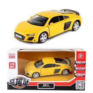 新款 裕丰马珂垯5寸合金汽车奥迪R8 Coupe跑车金属玩具模型开窗盒