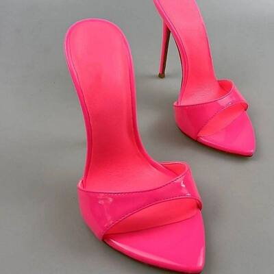 新款 时装凉鞋 欧美尖头细跟外贸女鞋high heels高跟鞋12cm