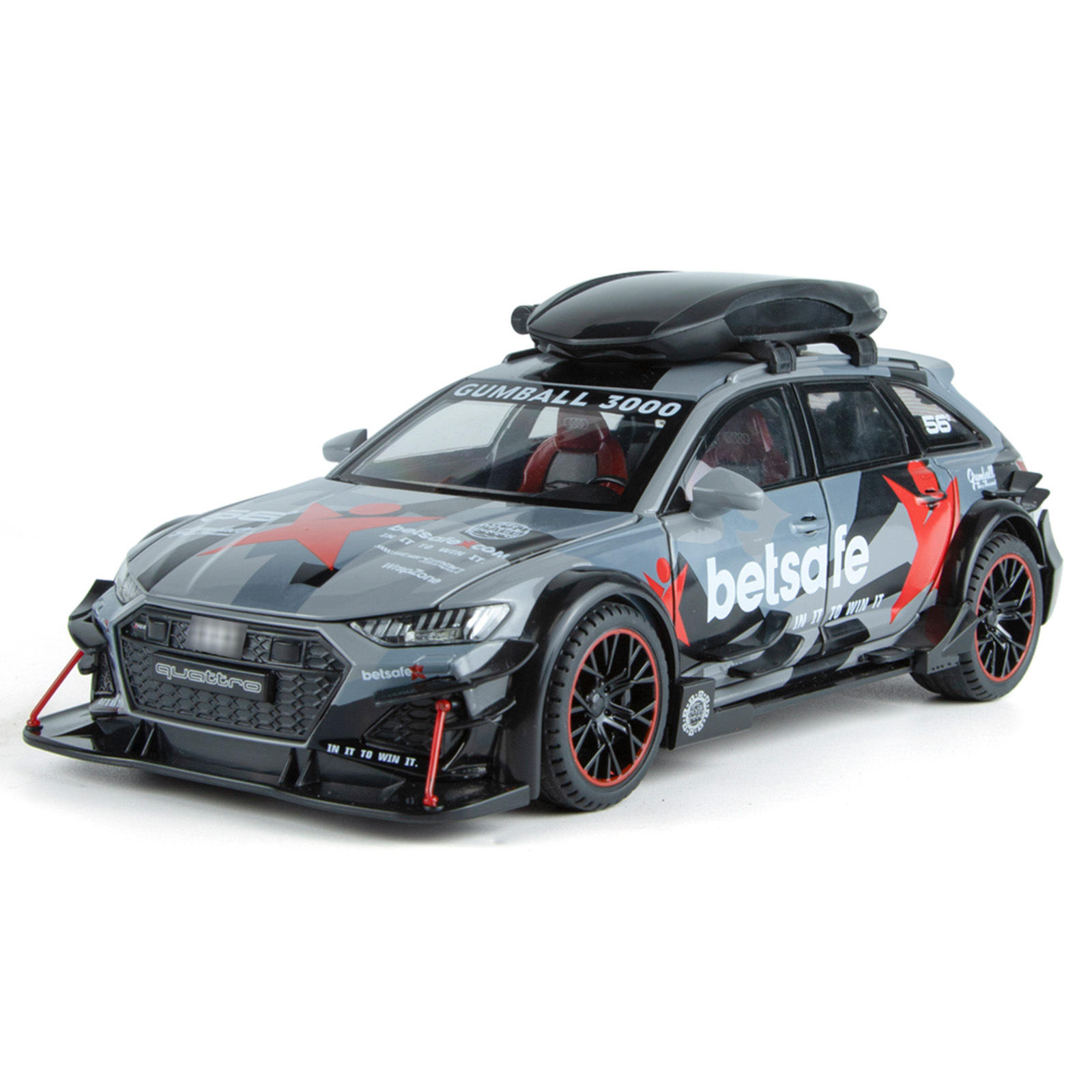 新款 1:24RS6改装版车模 声光 仿真跑车 合金模型儿童玩具