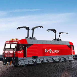新款 趣乐合金火车模型高速列车和谐号电力车头声光玩具盒装6626A