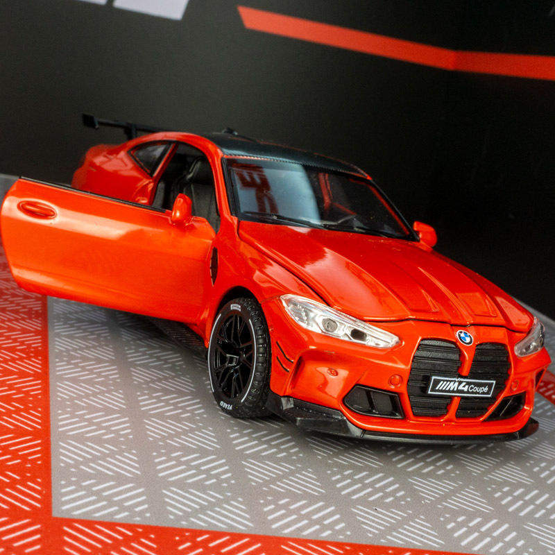 新款 新奥仿真M4合金车模摆件收藏街车版赛车声光儿童玩具车