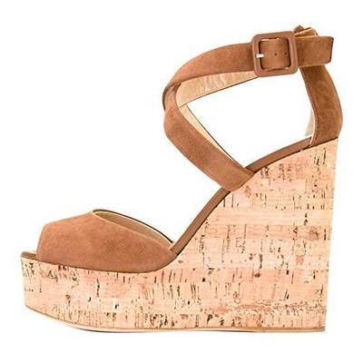 新款 欧美高跟鞋坡跟女凉鞋大码外贸女鞋wedges shoes women